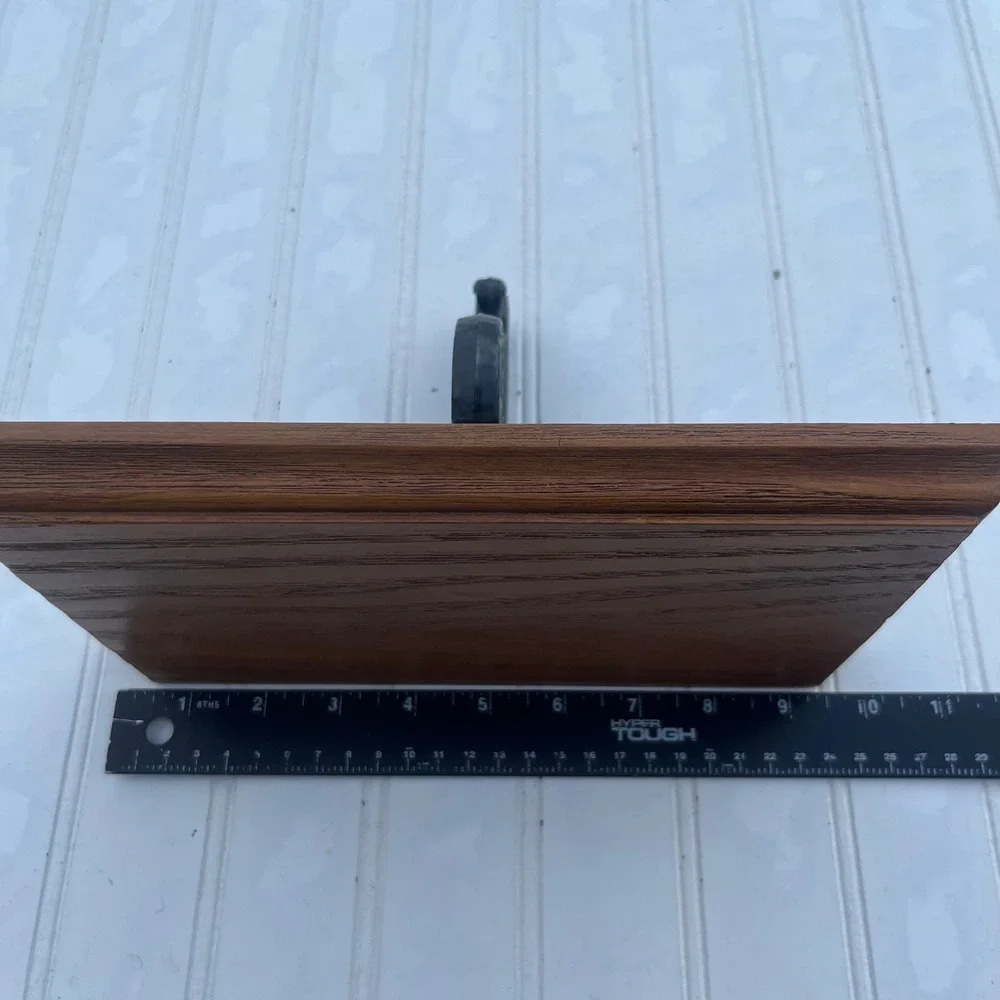 Vintage Homco 3533 Faux Wood Wall Shelf Ornate Black Scroll Bracket 1981 USA